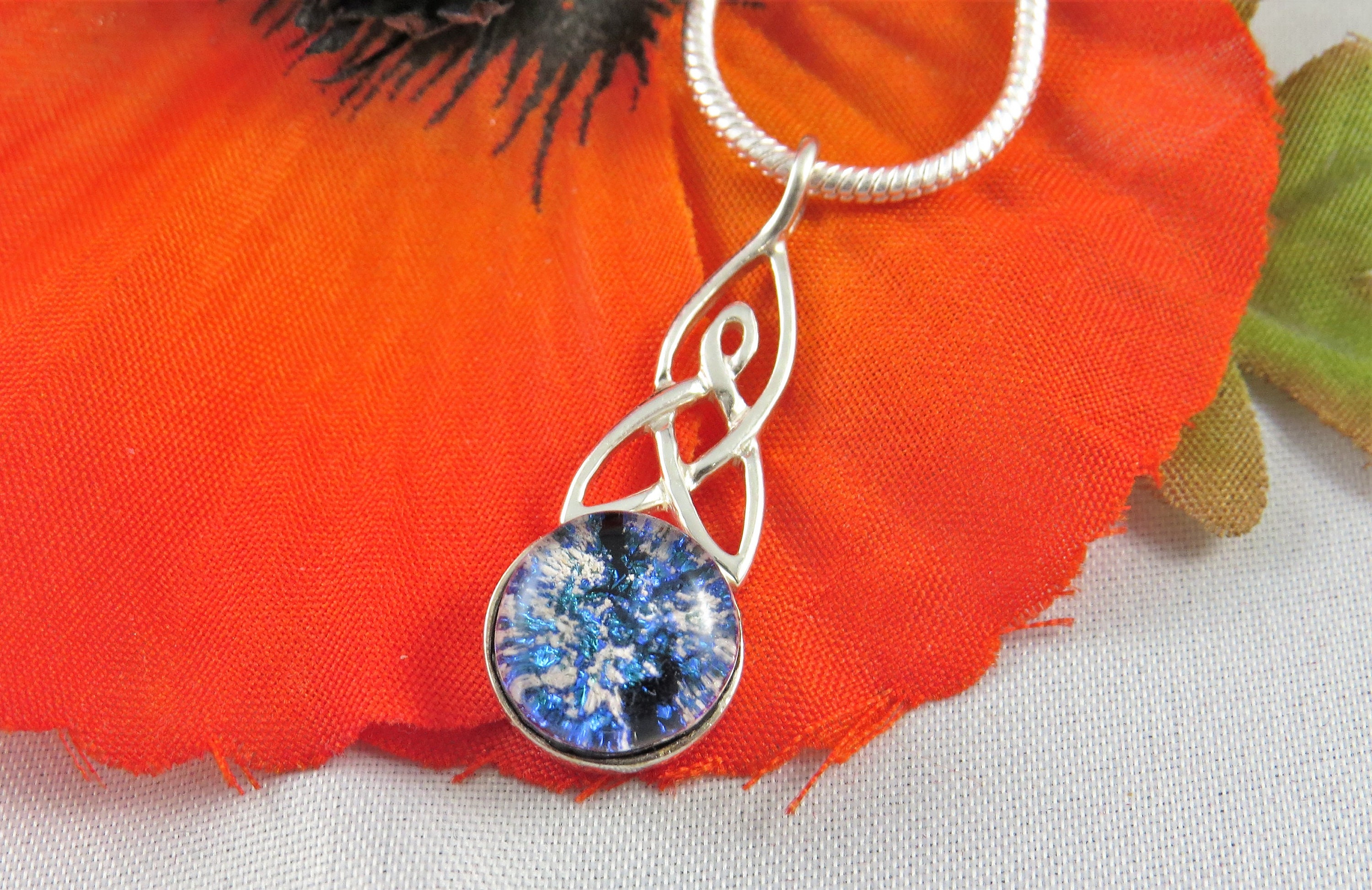 Cremation Ashes Necklace Fused Glass Memorial Jewelry Made Etsy