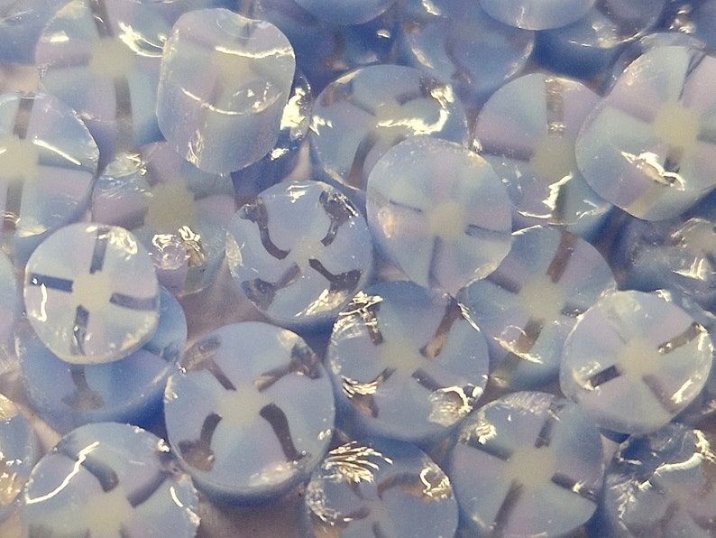 Pale Blue Hydrangea Murrini Slices, Bullseye Glass, COE 90, Murrine, Milliefiore, Ready to Post, UK Seller, 25g/0.9o image 7