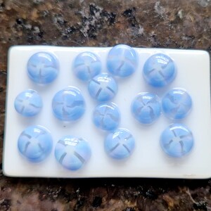 Pale Blue Hydrangea Murrini Slices, Bullseye Glass, COE 90, Murrine, Milliefiore, Ready to Post, UK Seller, 25g/0.9o image 6