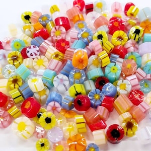 Flower Mix Murrini Slices, Bullseye Glass, COE 90, Murrine, Milliefiore, Ready to Post, UK Seller, 25g/0.9oz image 4