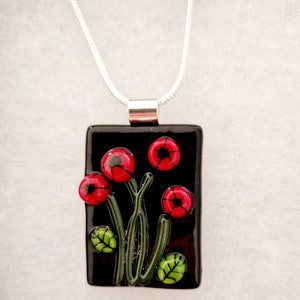 Red Poppy Murrini Slices, Bullseye Glass, COE 90, Murrine, Milliefiore, Ready to Post, UK Seller, 25g/0.9oz image 5