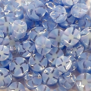 Pale Blue Hydrangea Murrini Slices, Bullseye Glass, COE 90, Murrine, Milliefiore, Ready to Post, UK Seller, 25g/0.9o image 1