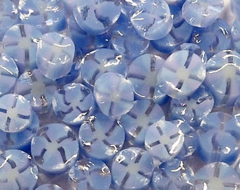 Lichtblauwe hortensia Murrini plakjes, Bullseye glas, COE 90, Murrine, Milliefiore, klaar om te posten, Britse verkoper, 25g/0,9o
