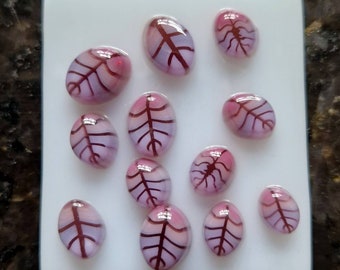 Purple Leaves Murrini, Murrini Slices, Bullseye Glass, COE 90, Murrine, Milliefiore, 25g Ready to Post, UK Seller