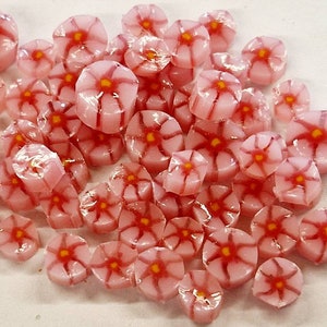 Pink Cherry Blossom Murrini Slices, Glass Chips, Bullseye Glass, COE 90, Murrine, Milliefiore, Ready to Post, UK Seller, 25g/0.9oz image 2