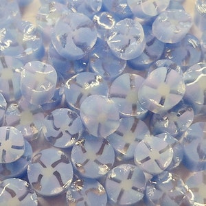 Pale Blue Hydrangea Murrini Slices, Bullseye Glass, COE 90, Murrine, Milliefiore, Ready to Post, UK Seller, 25g/0.9o image 4