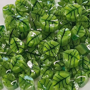 Green Leaves Murrini, Spring Green Leaf Murrini Slices, Bullseye Glass, COE 90, Murrine, Milliefiore, 25g Ready to Post, UK Seller image 5