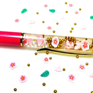 Pink Dream flower Float Pen, so elegant and beautiful. Diamond and gold beads will catch everyone’s eye. Lucky, sweet, enchanting, whimsical