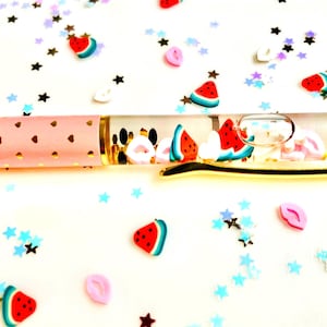 Watermelon Kisses Float Pen, Kawaii, Fruit, Love, Black Diamonds, Teacher gift, student gift, her gift, Sugar, dessert, Nutrition, Grad gift