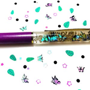 Iridescent Butterfly Float Pen, Changing colors as you move the pen, So cool and mesmerizing, Summer and Spring Vibes, Glistening, SO PRETTY