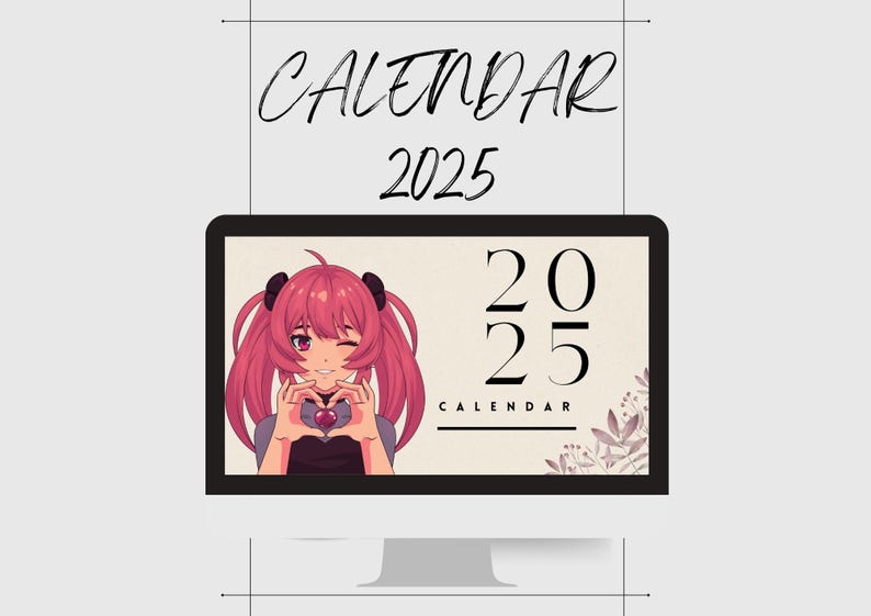 Minimalist Digital Calendar and Planner 2025 Available as Printable and
