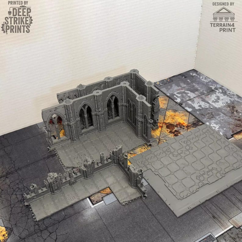 Gothic Ruined Building Set D X2 Terrain Scenery Tabletop/warhammer 40k ...