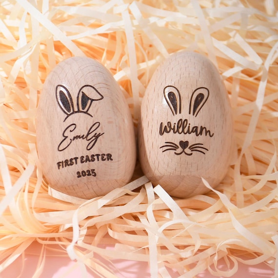 5 Oeufs De Pâques En Bois Dorés - Faux Oeufs DIY Pour Décoration Et Artisanat
