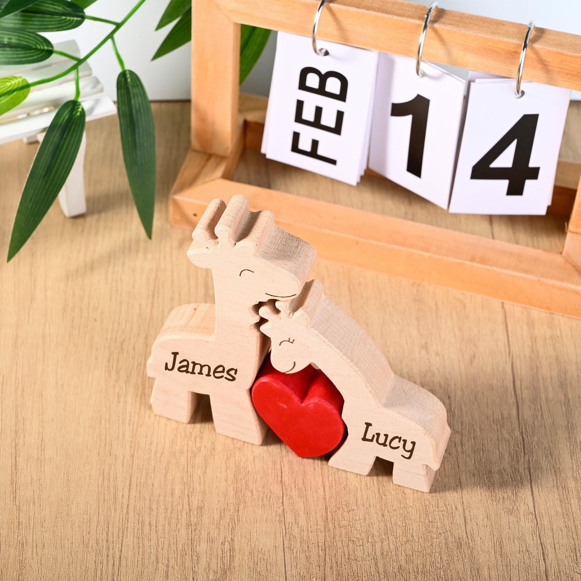 Personalized Wooden Family Puzzle - Customizable With 2-5 Names, Home Decor Gift For Mom, Dad, Family