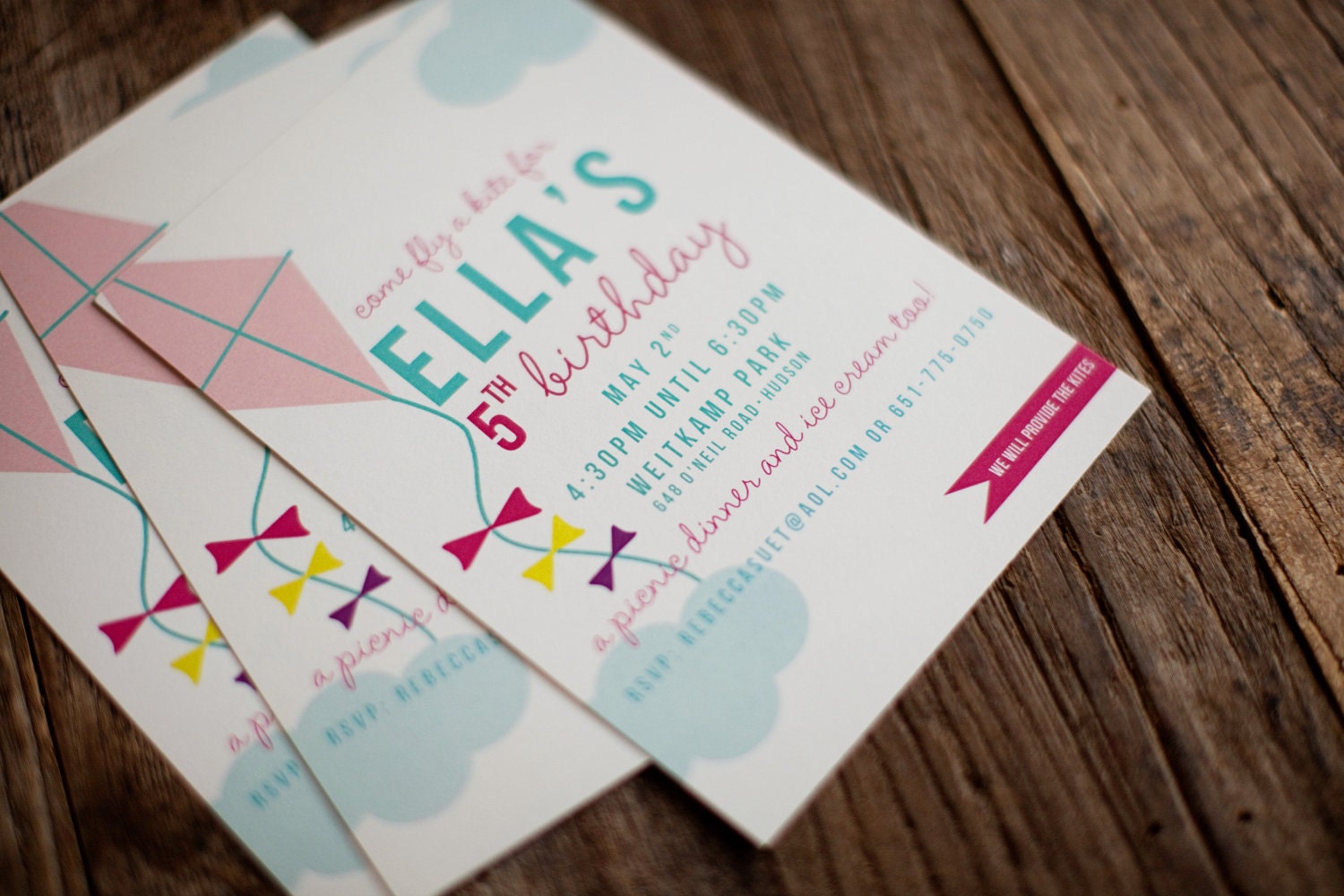 Kite Birthday Invitations Etsy