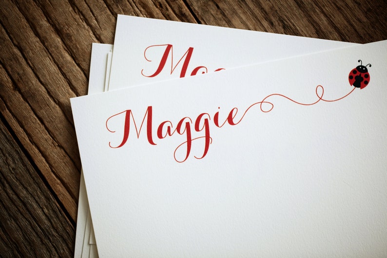 Ladybug Personalized Stationery Etsy