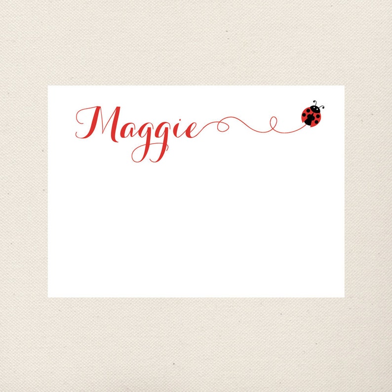 Ladybug Personalized Stationery Etsy