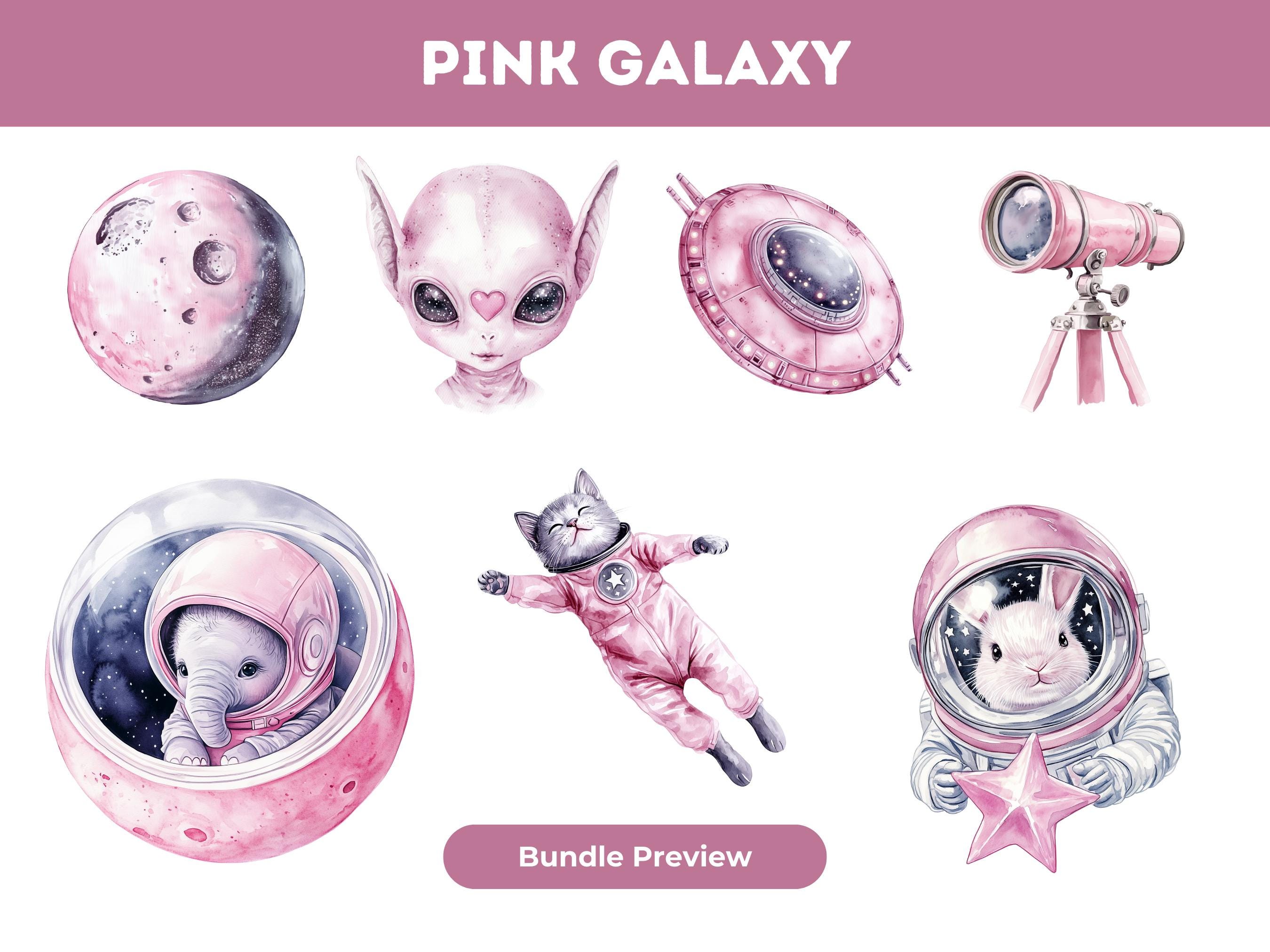 Pink Galaxy Clipart: Watercolor Space Mega Bundle (PNG) - Etsy Israel