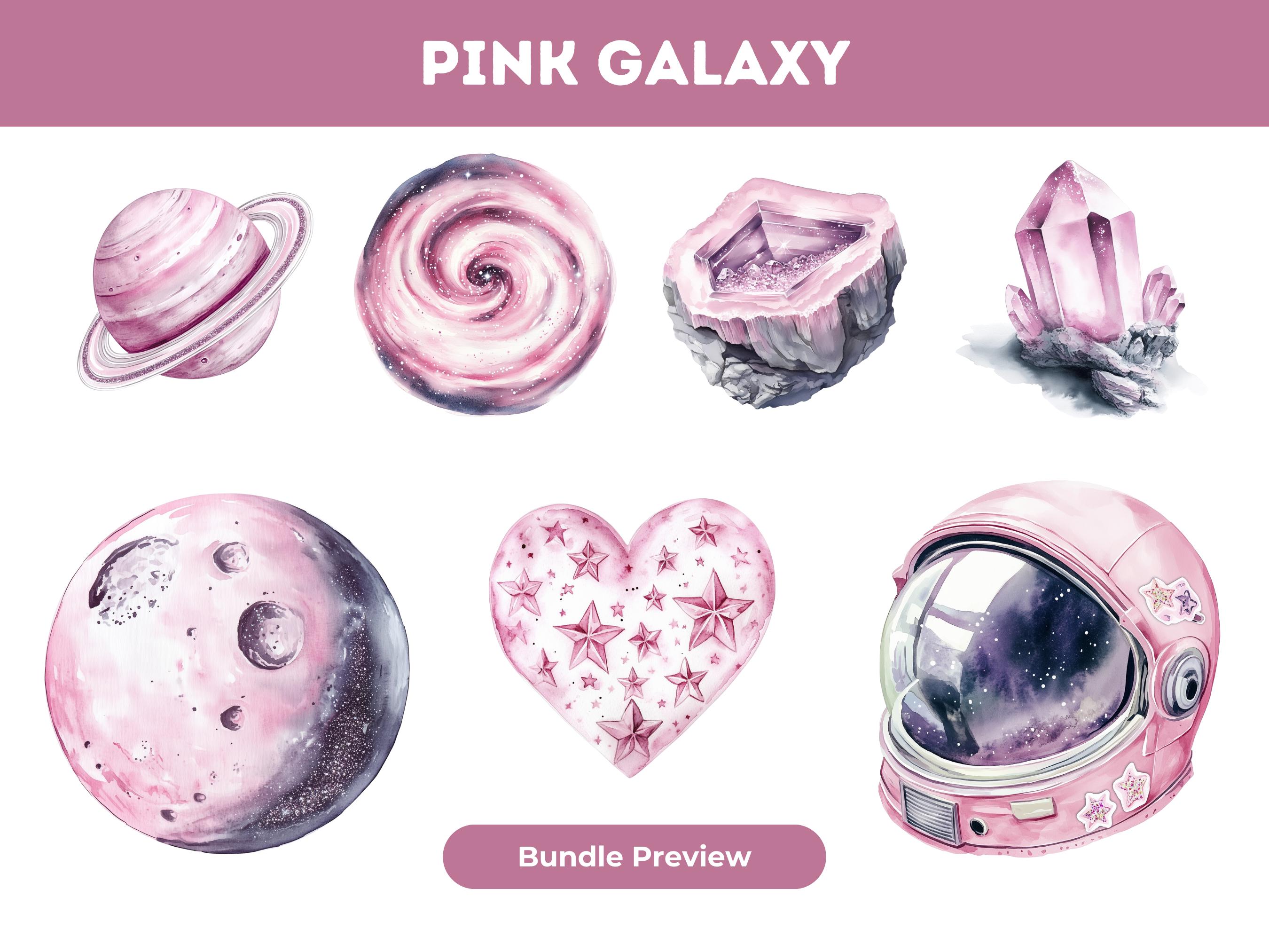 Pink Galaxy Clipart: Watercolor Space Mega Bundle (PNG) - Etsy Israel