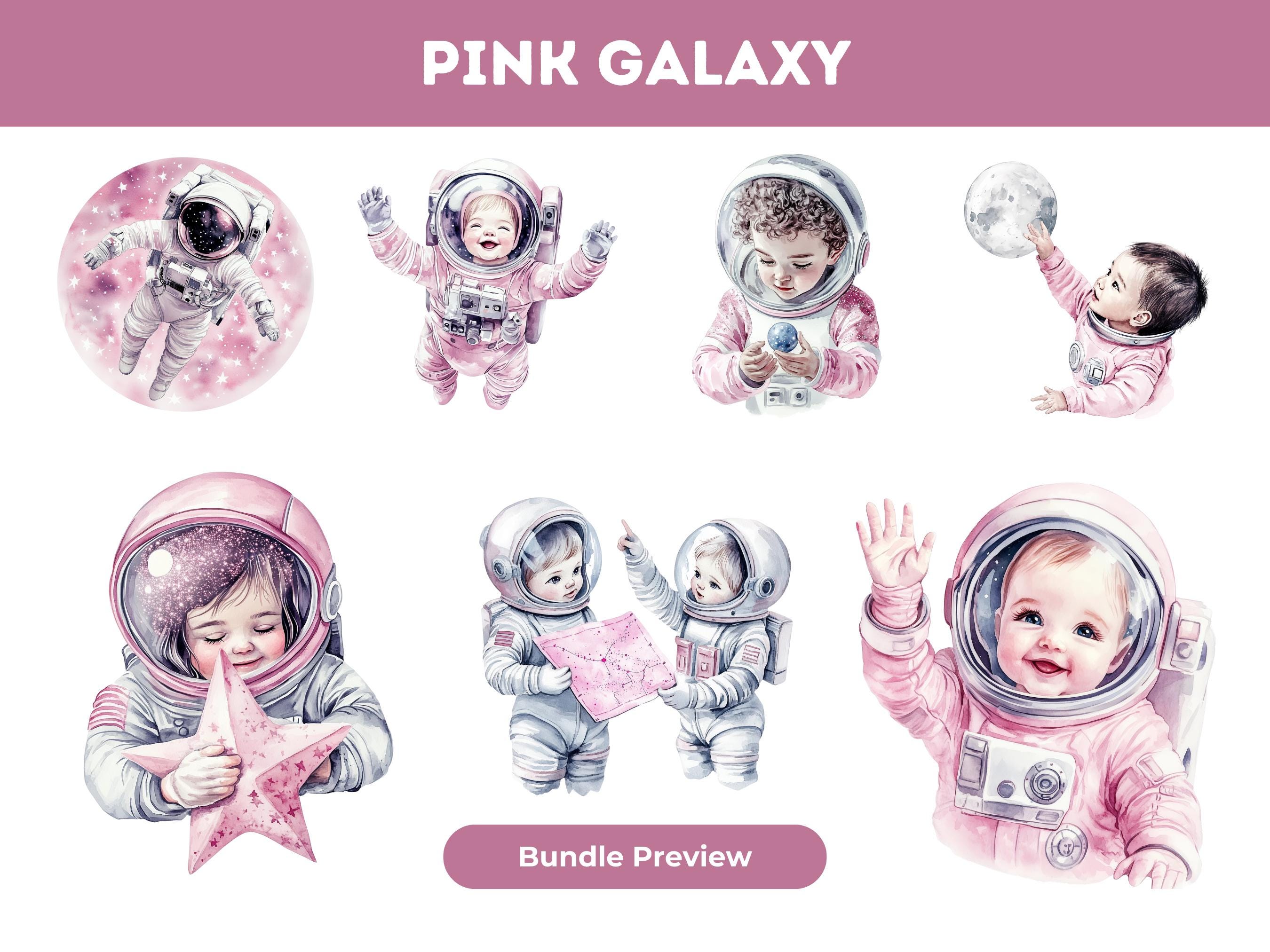 Pink Galaxy Clipart: Watercolor Space Mega Bundle (PNG) - Etsy Israel