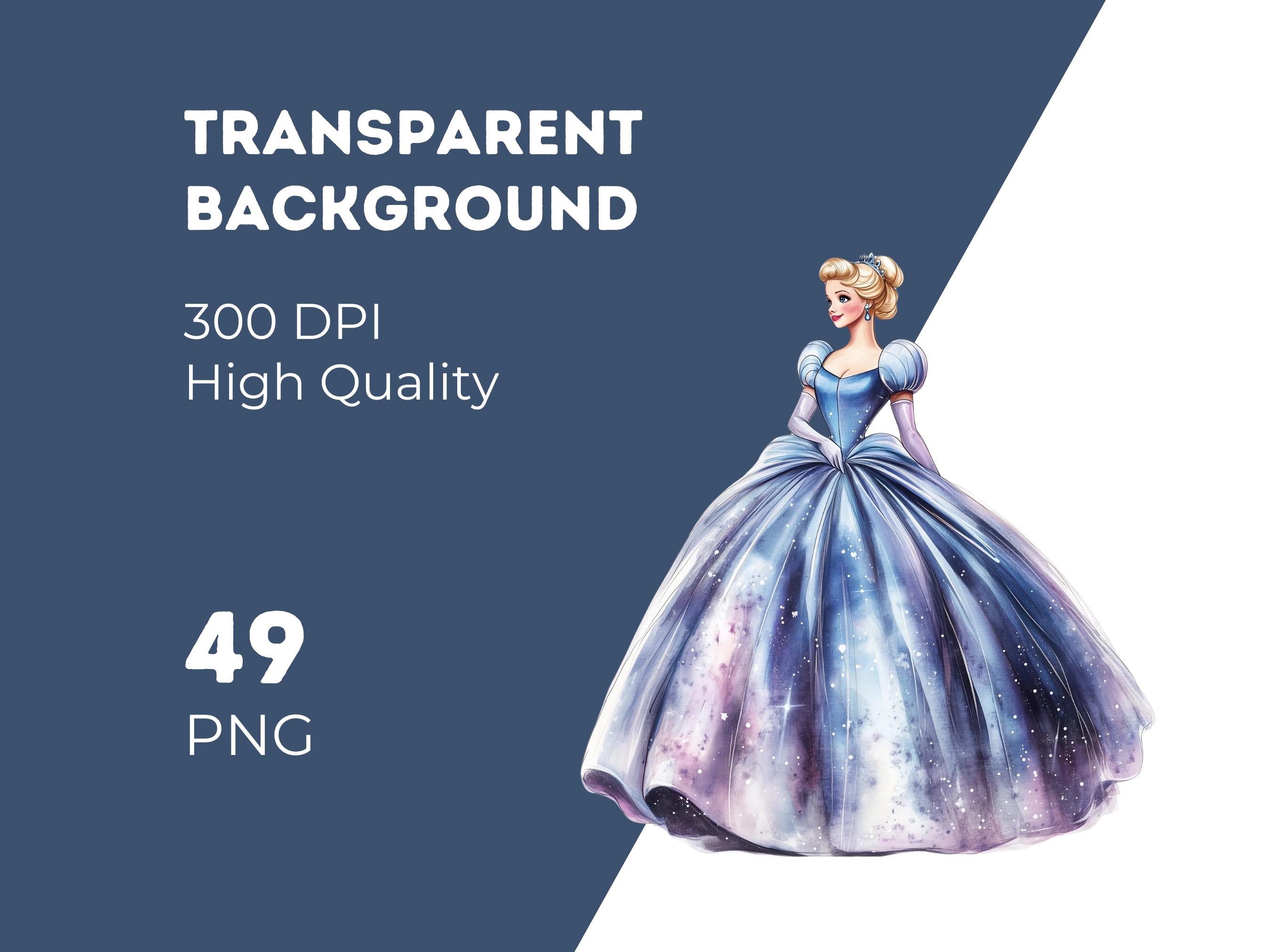 Cinderella Watercolor Clipart Bundle: Fairy Tale Princess PNG (digital ...