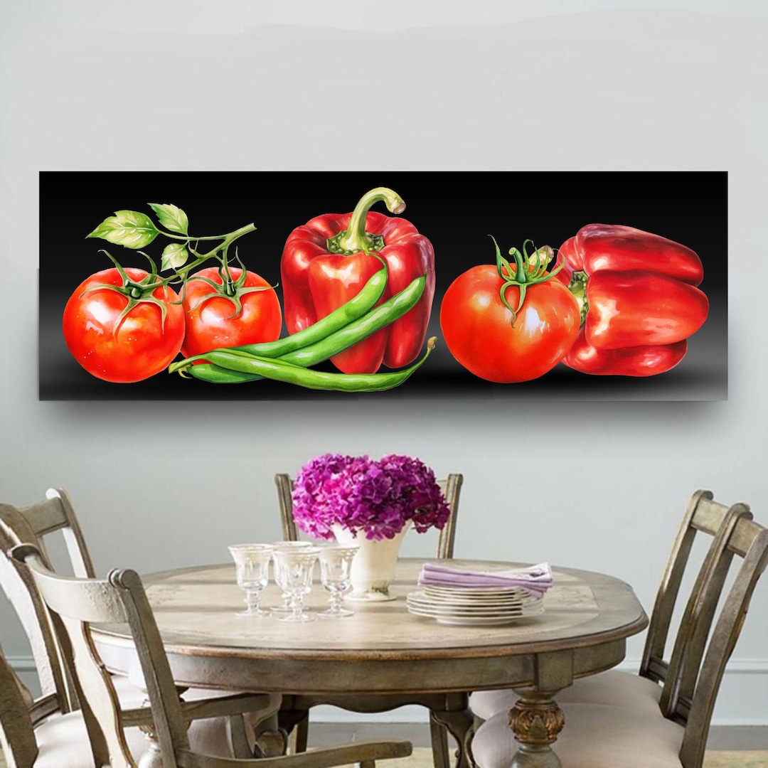 kitchen print - art for kitchen -colourful kitchen... Vegetable Wall Art Kitchen Wall Art Still Life Art Kitchen Decor Tomato ...