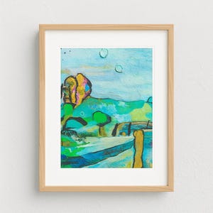 “Ford Farm” Abstrakte Landschaft – Postkarte Kunst – Sofort Download | 13x18cm große Wandkunst von Fusionista Glass