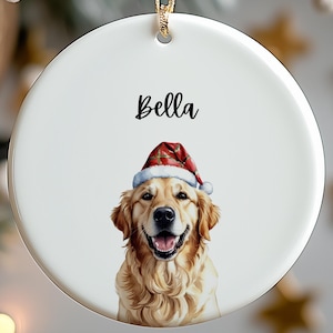 Personalized Golden Retriever Ornament, Custom dog ornament, Christmas gifts, Personalized gift, Christmas gift keepsake