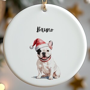 Personalized French Bulldog Ornament, Custom dog ornament, Christmas gifts, Personalized gift, Christmas gift keepsake