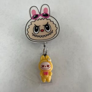 Labubu retractable badge reel