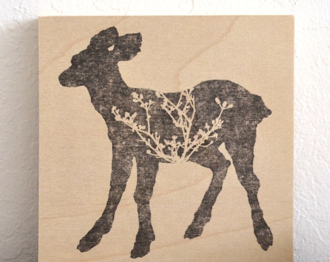 branching out - modern woodland nursery decor - hand-printed wood panel, unique original design