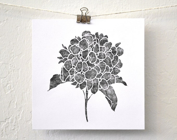modern minimal botanical wall art: "dark flower," hand-pressed thermal print