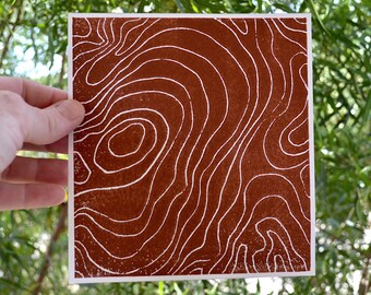 topos - modern minimal hand-carved linocut print, unique hand-pressed contemporary art decor on fine paper