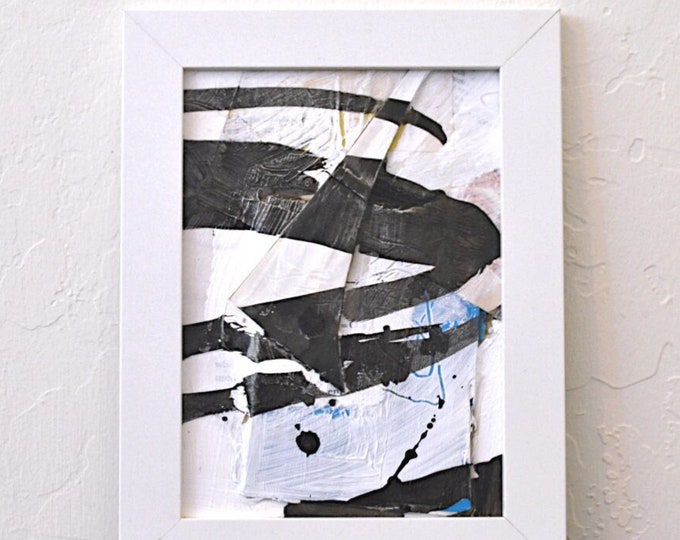 SALE! original abstract art: "hasty decisions," collage and mixed media painting on bristol