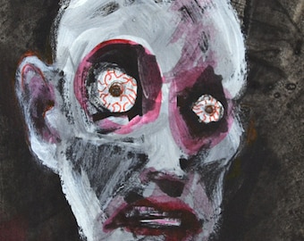 SALE! pop-eye - original mixed-media expressionist style art on fine paper