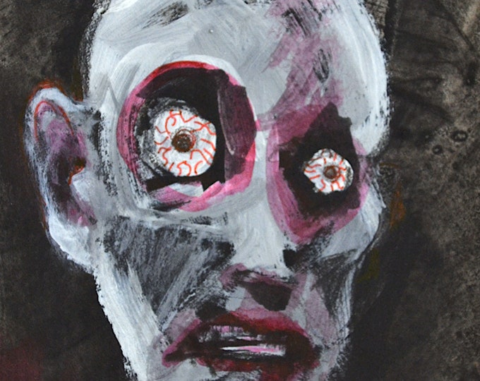 SALE! pop-eye - original mixed-media expressionist style art on fine paper