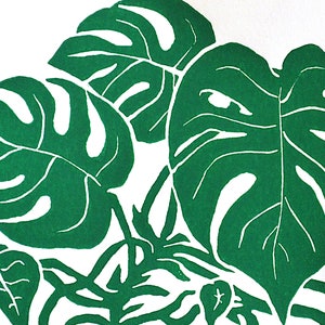 my monstera modern scandi boho style botanical linocut print image 5