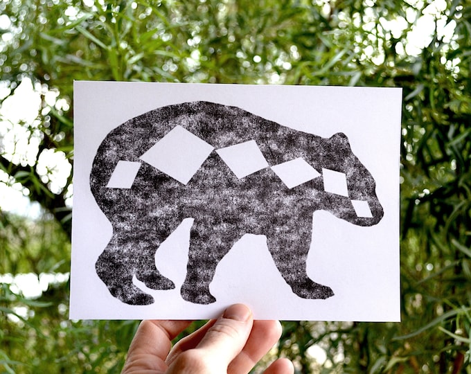 spirit bear - modern rustic thermal art print