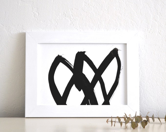 original minimal ink brushstroke painting - edgie #4 - modern art for home or office