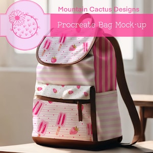 Procreate Bag Backpack Mockup Creator: Editable Template