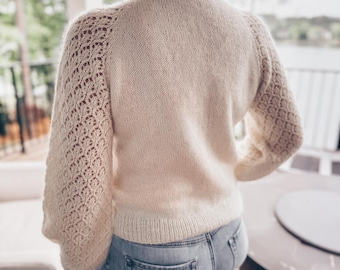 Lace Sweater Knitting Pattern | Summer Sheer Mesh Knitwear