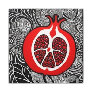 Vintage Pomegranate Art Print: Kitchen Wall Decor, Fruit Painting