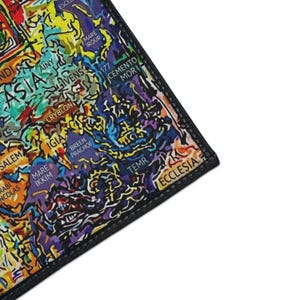 Mappa Mundi Medieval Cosmology Rug | Dark Academia Graffiti Art | Hereford World Map Decor image 15