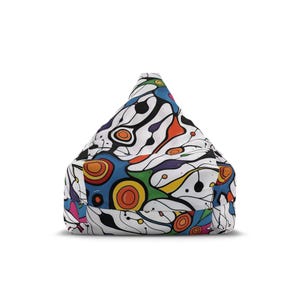 Neurographic Bean Bag Chair Cover: Psychedelic Retro Design