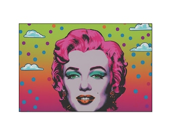 Alfombra Pop Art Marilyn Monroe con lunares de colores
