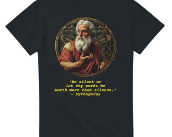 Pythagoras Portrait T-shirt: Ancient Greek Philosopher Quote Tee