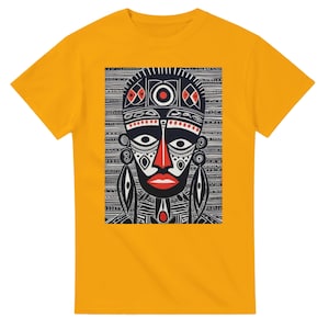 African Mask T-Shirt, Tribal African Art Tee, Afrocentric Fashion, African Unity Shirt, Ethnic Wear, African Print