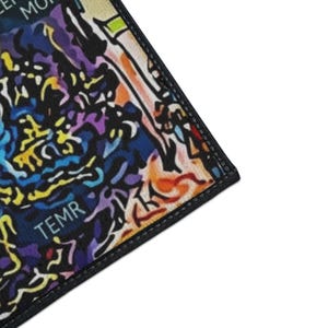 Mappa Mundi Medieval Cosmology Rug | Dark Academia Graffiti Art | Hereford World Map Decor image 12