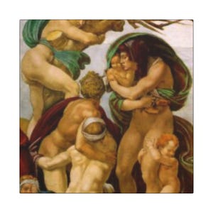 Michelangelo&#39;s Flood Canvas Print: Renaissance Christian Art