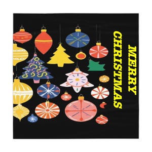 Merry Christmas Tablecloth, Christmas Decor, Christmas Gift, Holiday Entertaining, Festive Tablecloth, Nordic Christmas, kitschmas